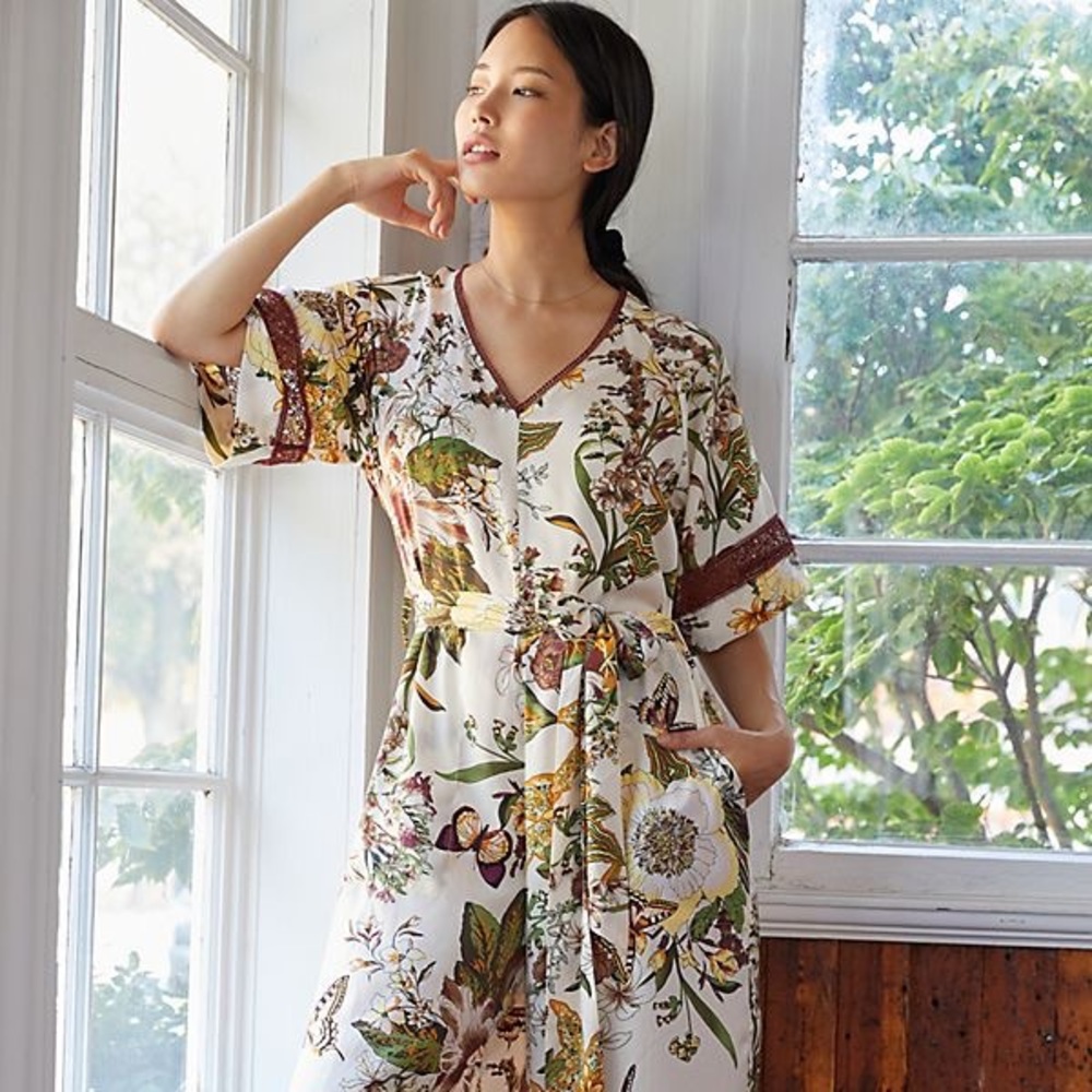 Anthropologie Floral Lace Jumpsuit